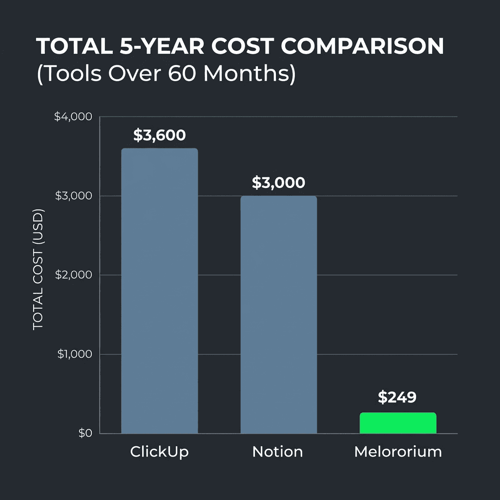 Illustration for section 07. The Stack That Makes Sense: A visual showing comparison diagram between a highly expensive stack and a unified, clean tool budget.