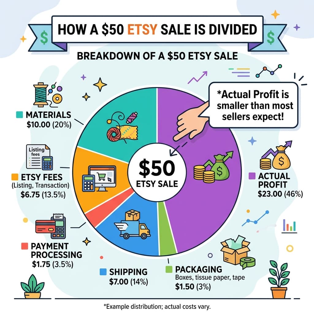 The Complete Map of Etsy Fees (2026) - illustration