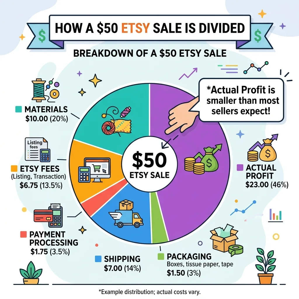 The Complete Map of Etsy Fees (2026) - illustration