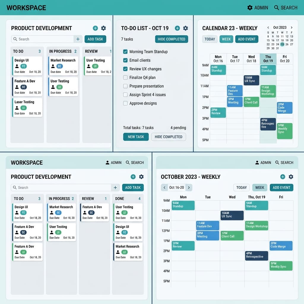 Kanban vs To-Do Lists vs Calendar: What Actually Works for Small Teams - cover illustration