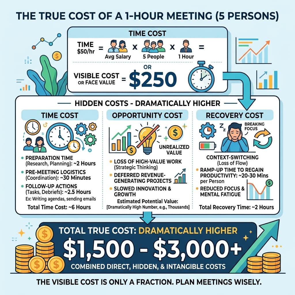 The Real Cost of a One-Hour Meeting - illustration