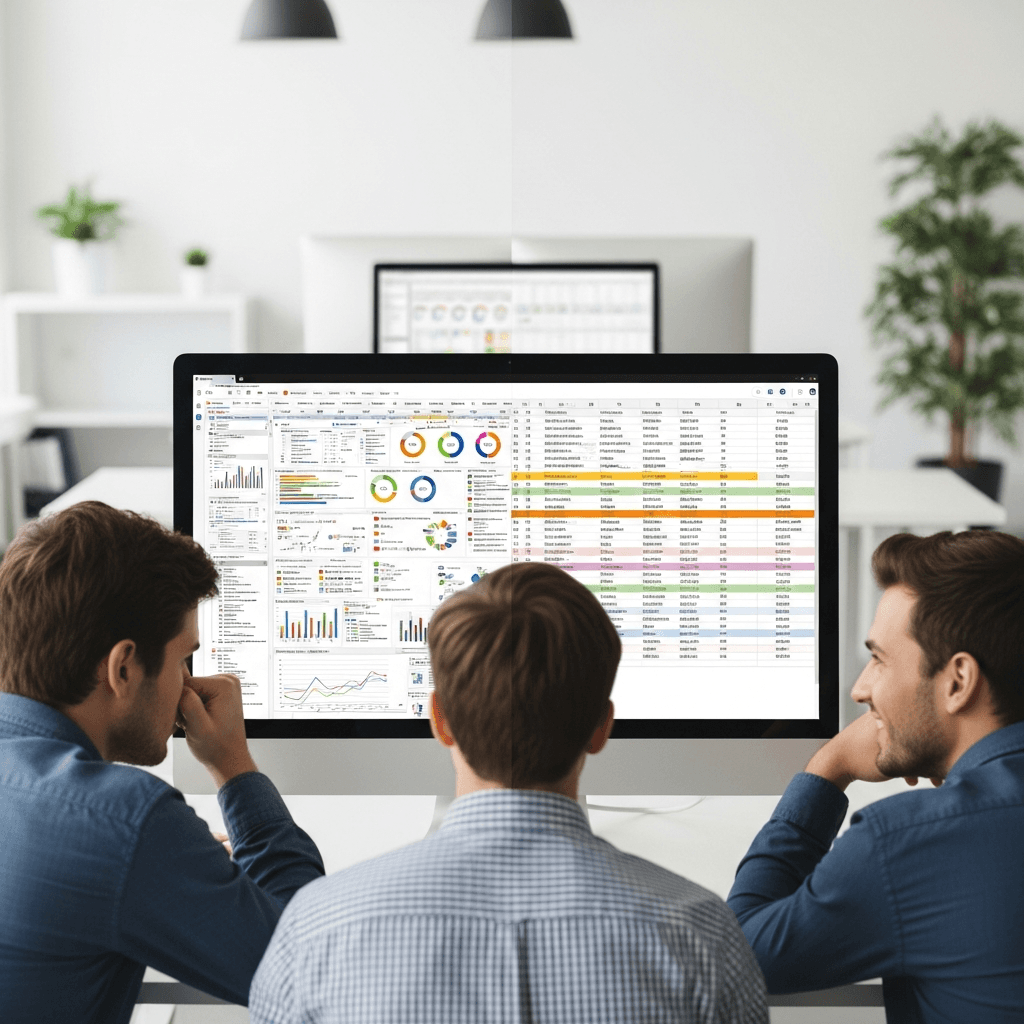 Featured illustration showing: A user throwing hands in frustration at a complex, cluttered app interface, with a clean simple spreadsheet showing behind it