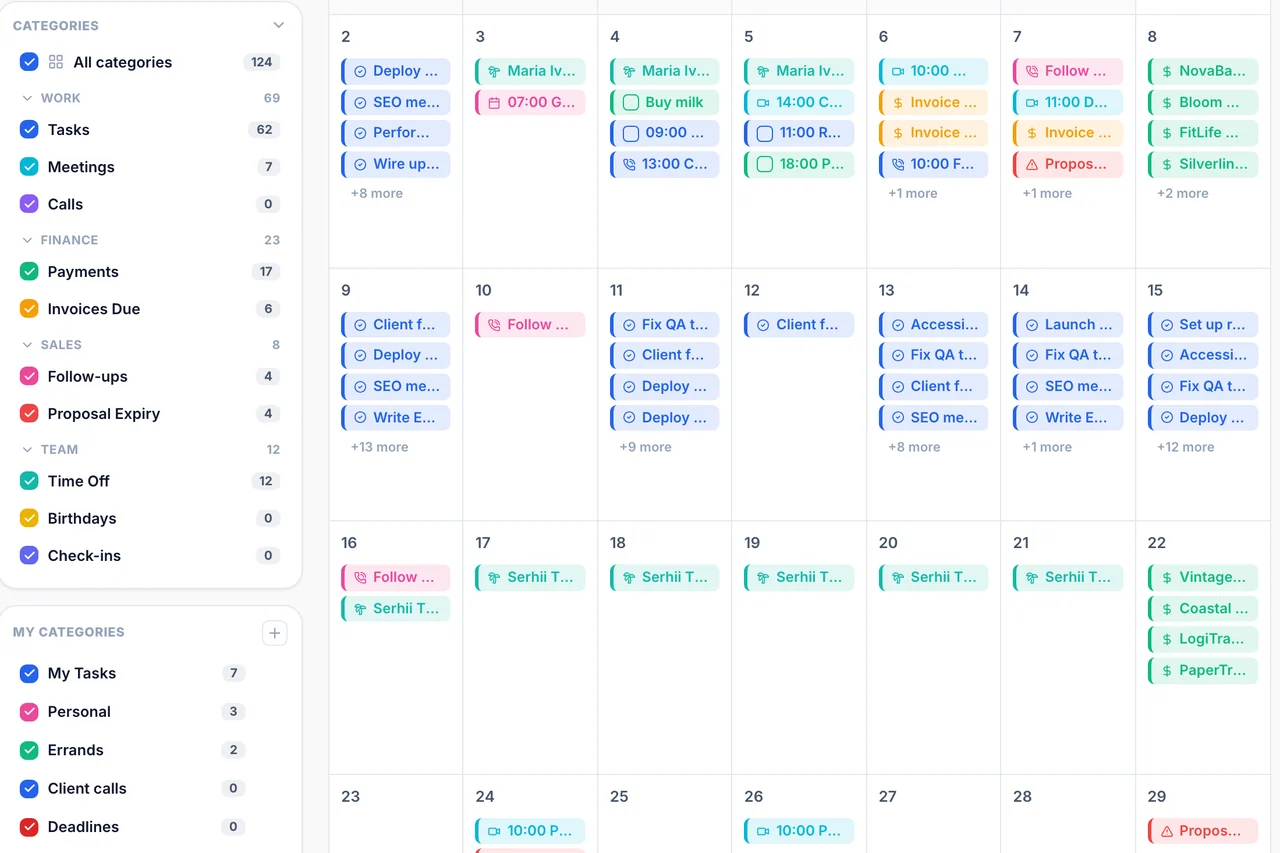 Calendar — Coverage
