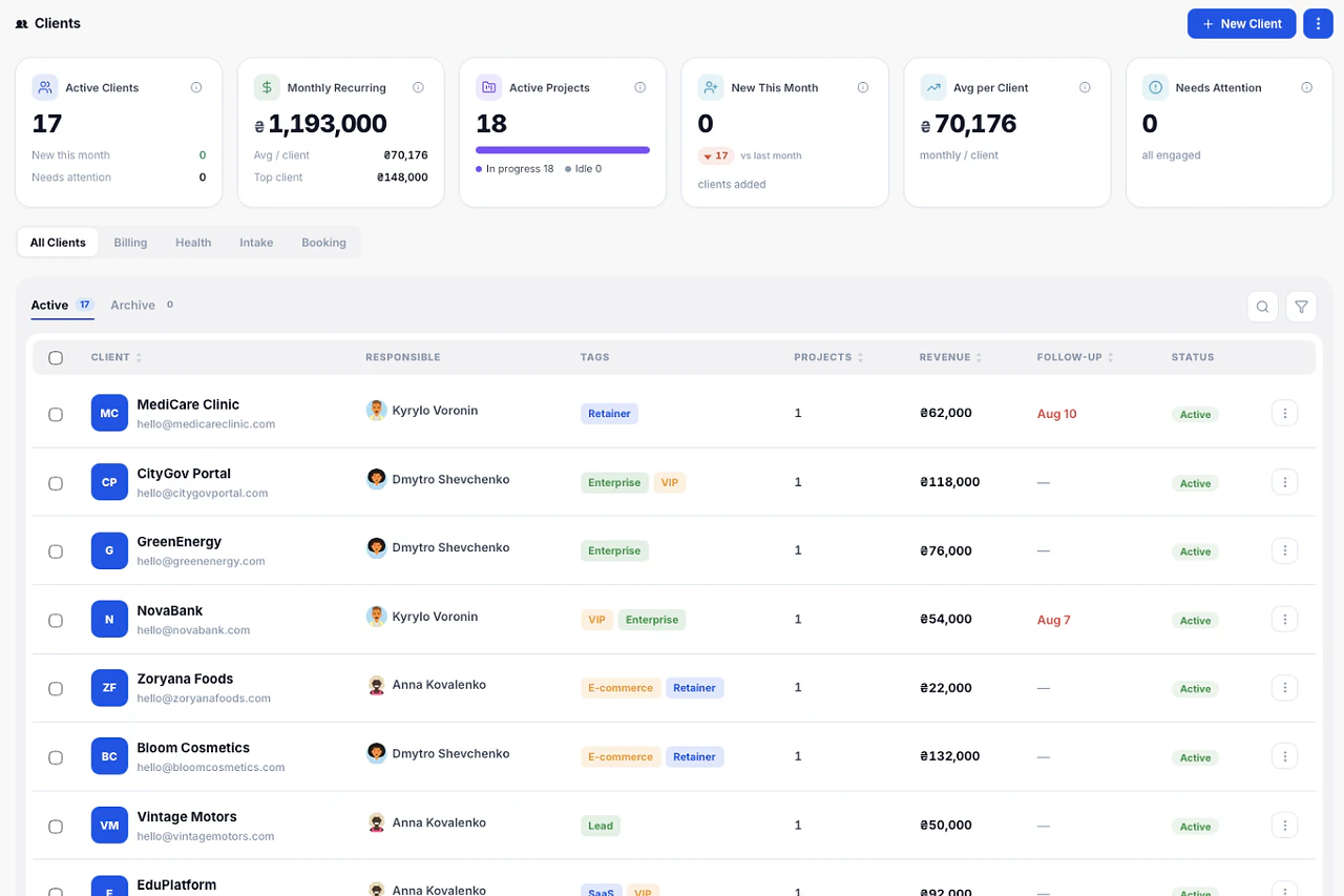 Clients — Melororium screenshot