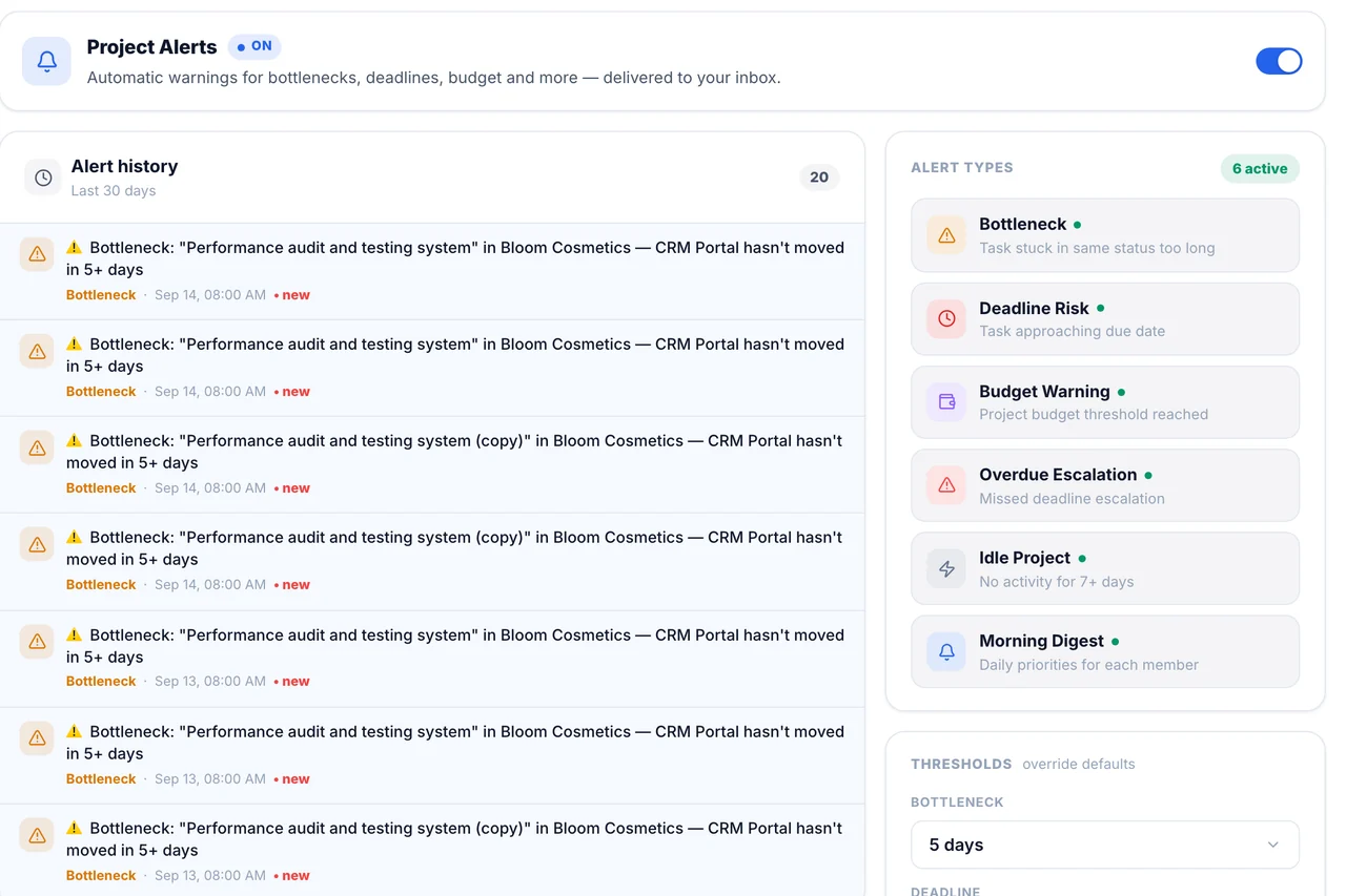Project Alerts — Signal, not noise