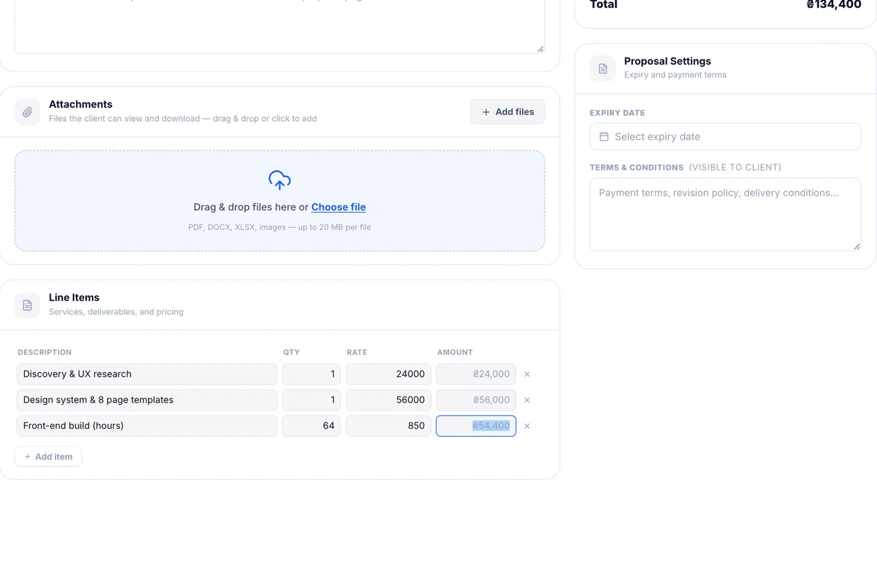 Proposals — Pricing