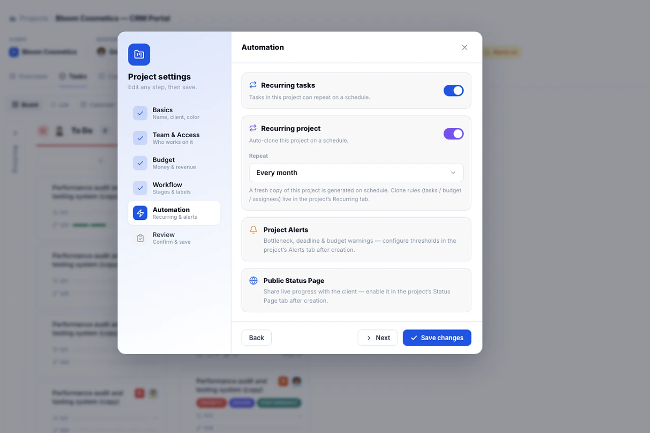 Recurring Projects — Melororium screenshot