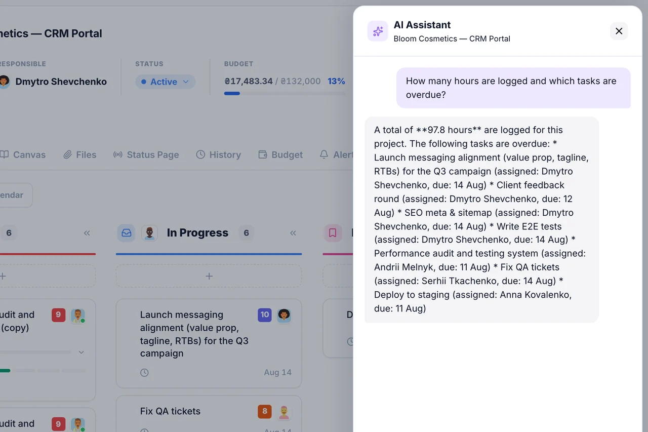 Tasks — AI assist