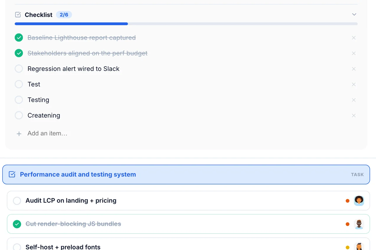 Tasks — Structure