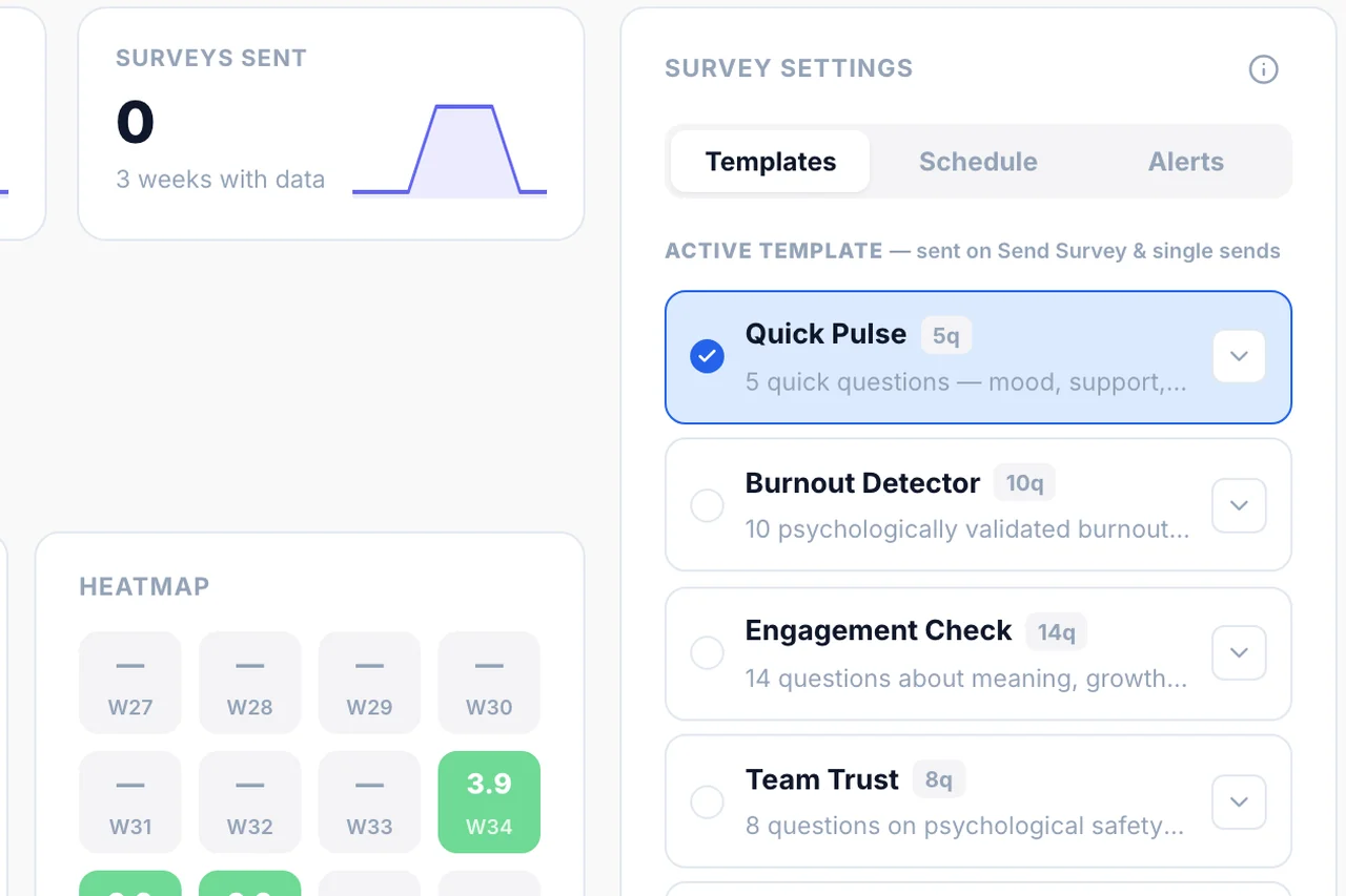 Team Sentiment — Question banks
