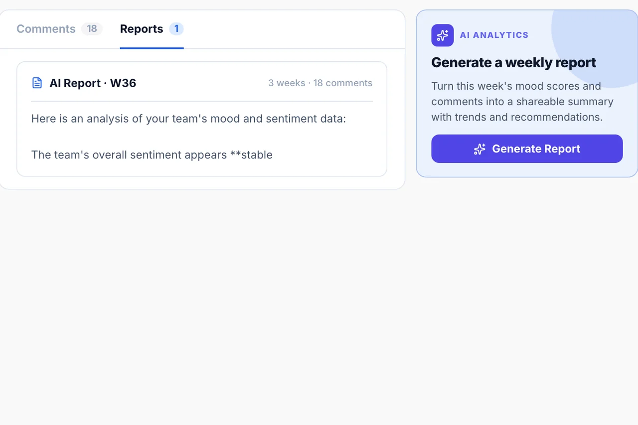 Team Sentiment — AI summary