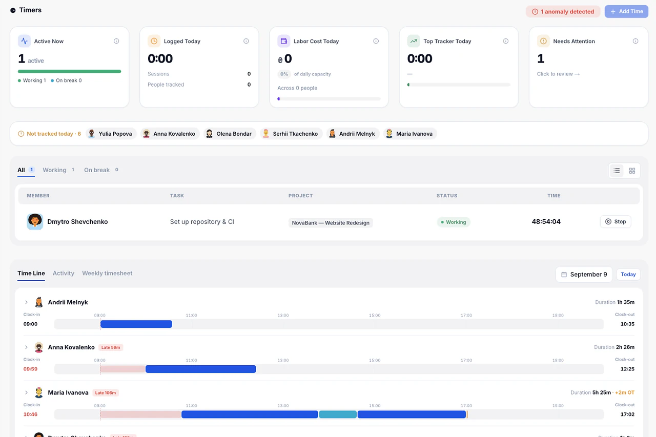 Time Tracker — Melororium screenshot