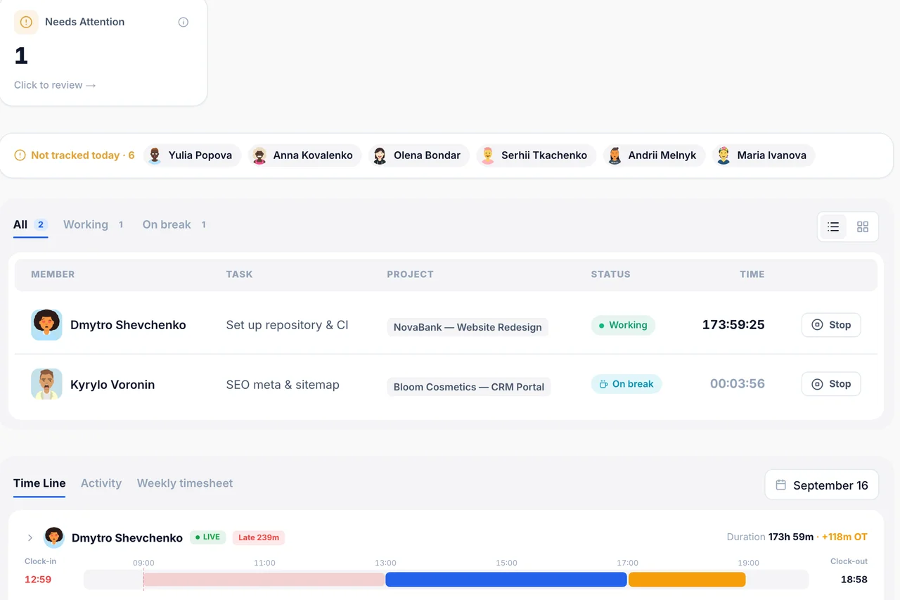 Time Tracker — Visibility